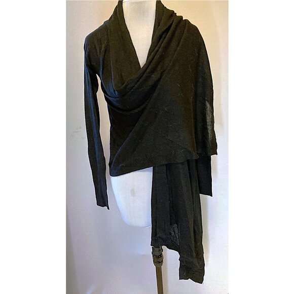Costa Blanca fine lightweight black open front sweater/shawl - Picture 2 of 3